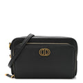 Grained Calfskin Caro Double Pouch Black