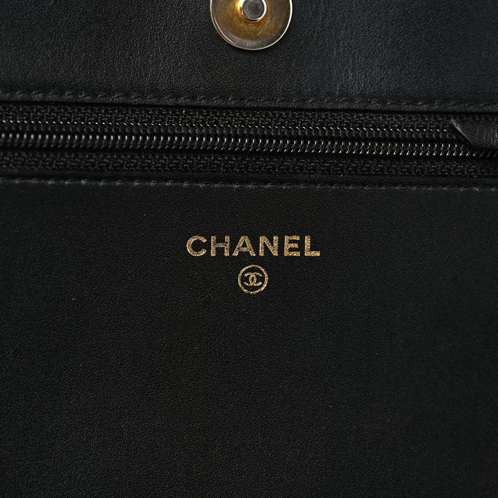 Caviar Quilted Boy Wallet On Chain WOC Black