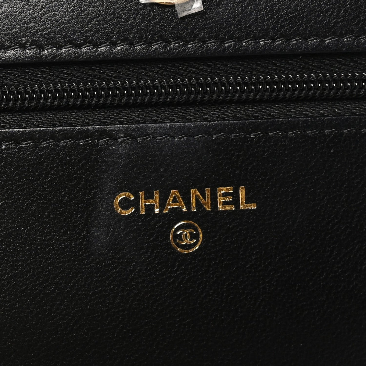 Lambskin Quilted Pearl CC Wallet on Chain WOC Black