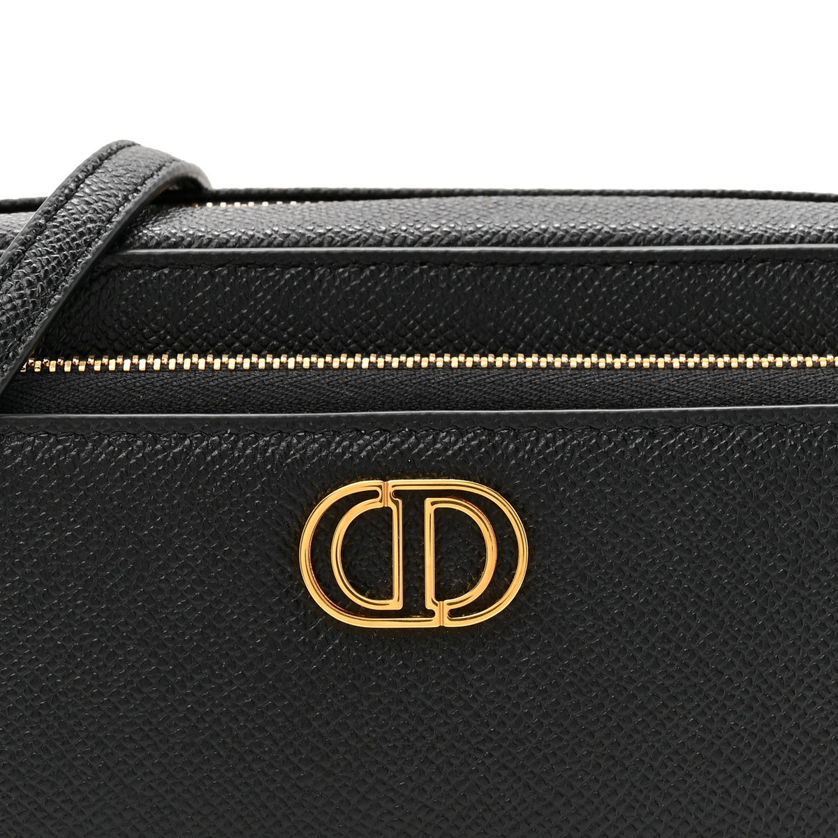 Grained Calfskin Caro Double Pouch Black