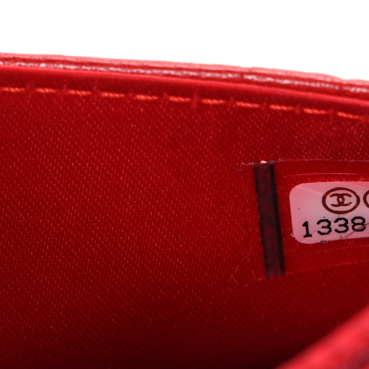 Lambskin Camellia Embossed Wallet on Chain WOC Red