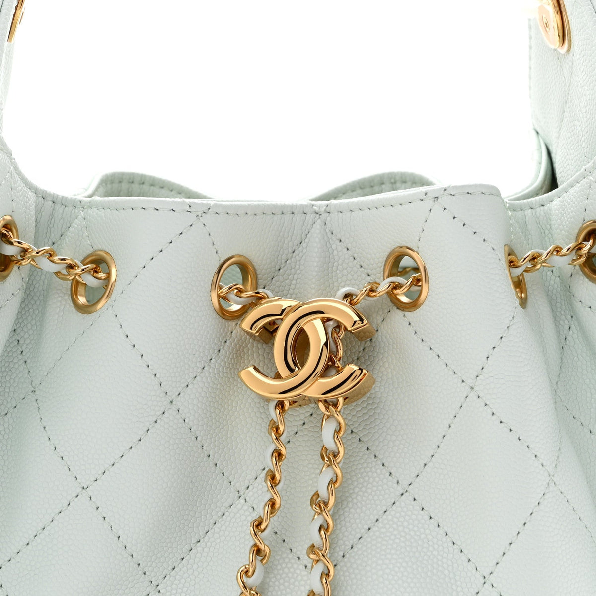Caviar Quilted Mini Chanel 25 Handbag Light Blue
