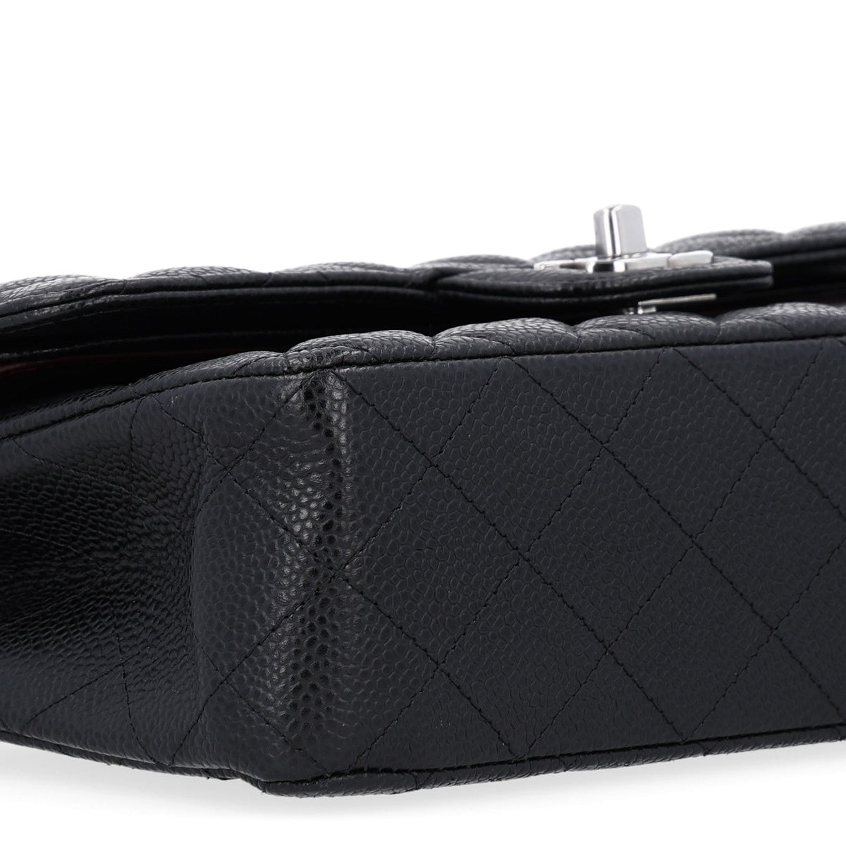 Caviar Quilted Small Double Flap Black