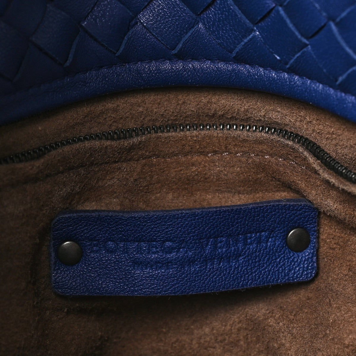 Nappa Intrecciato Medium Cesta Tote Cobalt