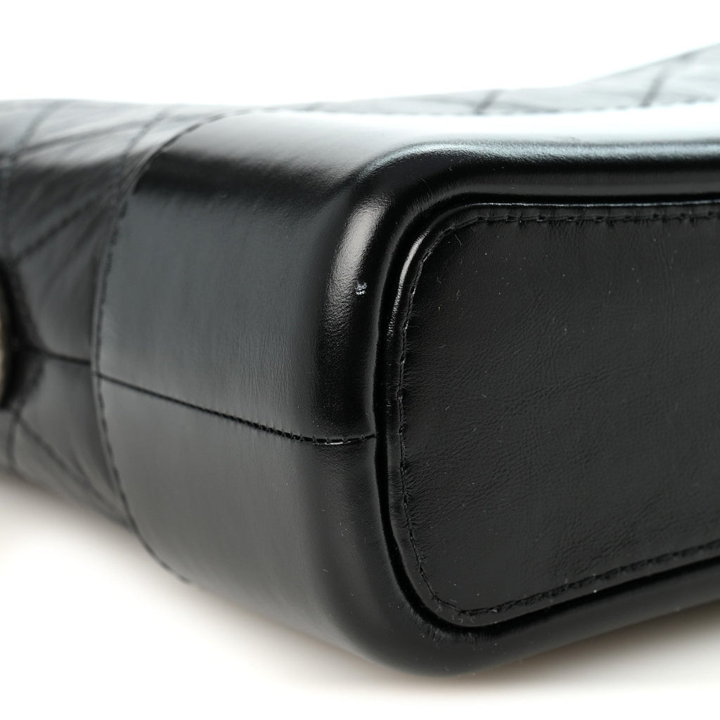 Aged Calfskin Quilted New Medium Gabrielle Hobo Black