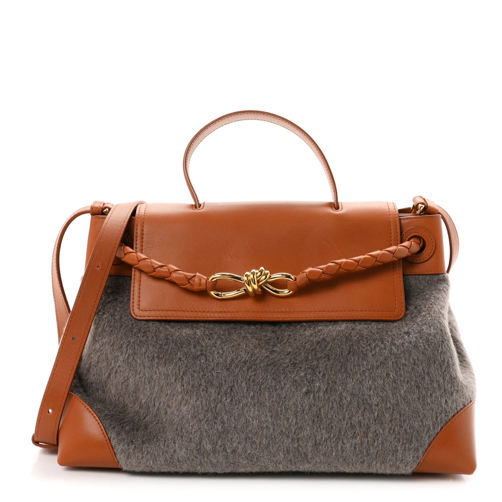 Wool Calfskin Medium Ciao Ciao Grey Tan