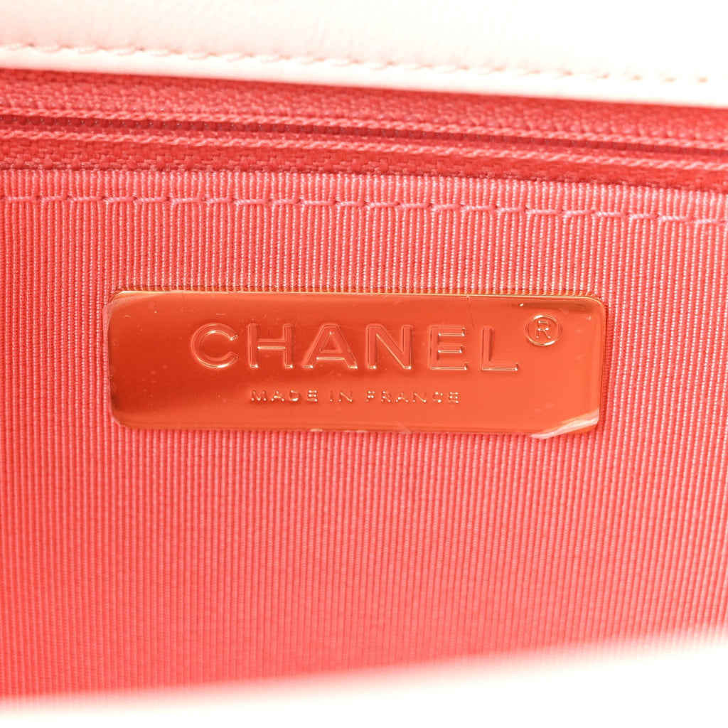 Lambskin Quilted Large Chanel 19 Flap White