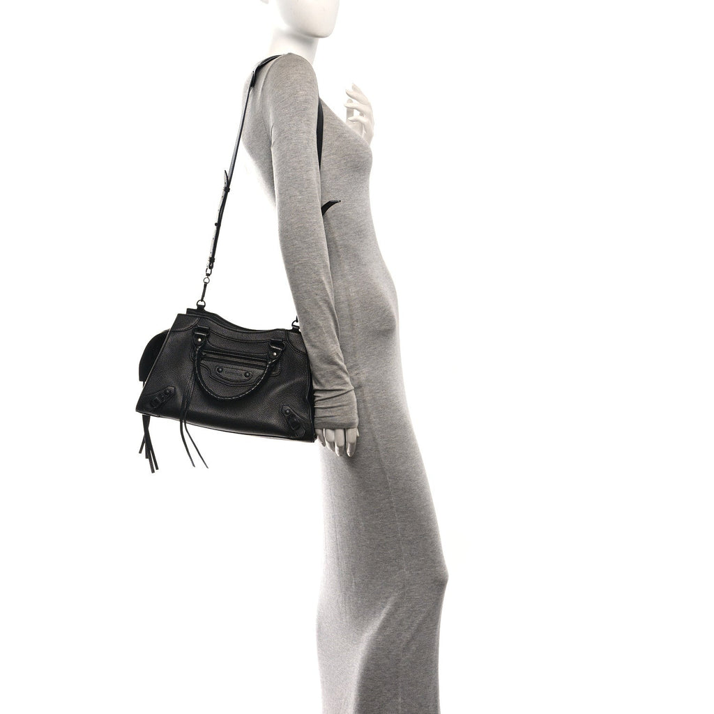 Grained Calfskin Neo Classic Black Hardware S City Black