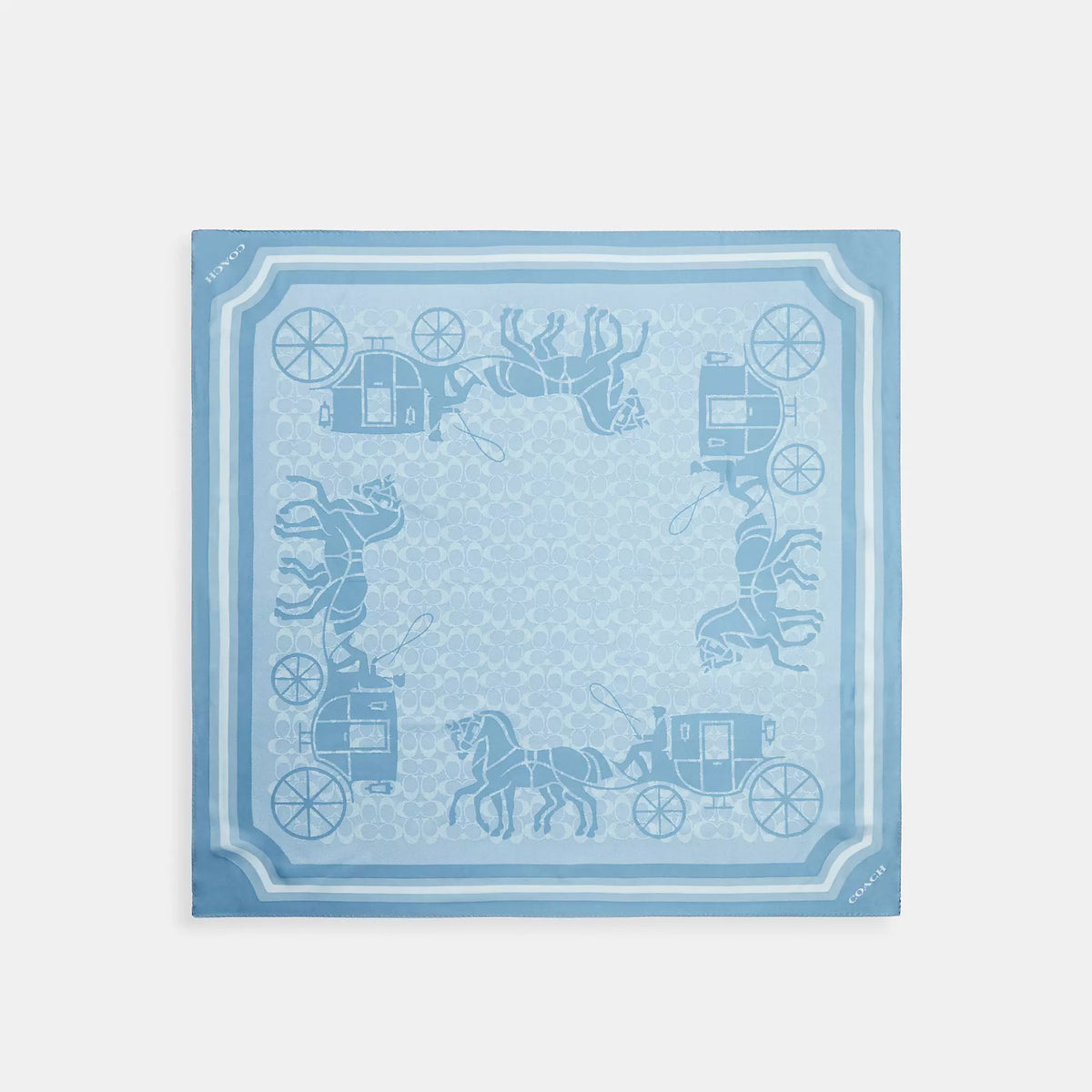 Coach Outlet Signature Horse And Carriage Print Silk Square Scarf