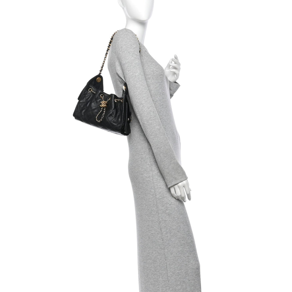 Caviar Quilted Mini Chanel 25 Handbag Black