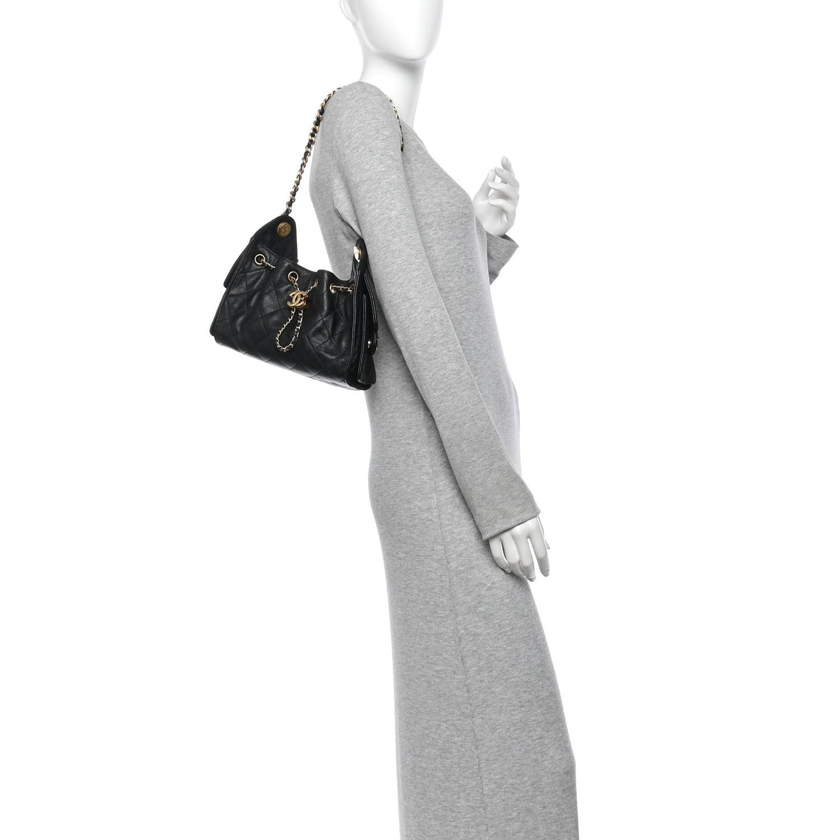 Caviar Quilted Mini Chanel 25 Handbag Black