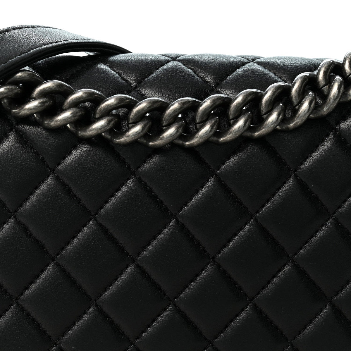 Calfskin Quilted Medium Boy Flap Black