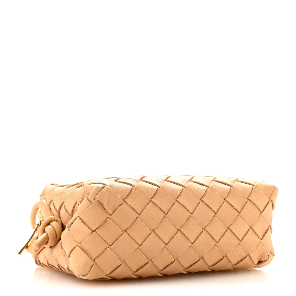 Nappa Intrecciato Mini Loop Camera Bag Almond