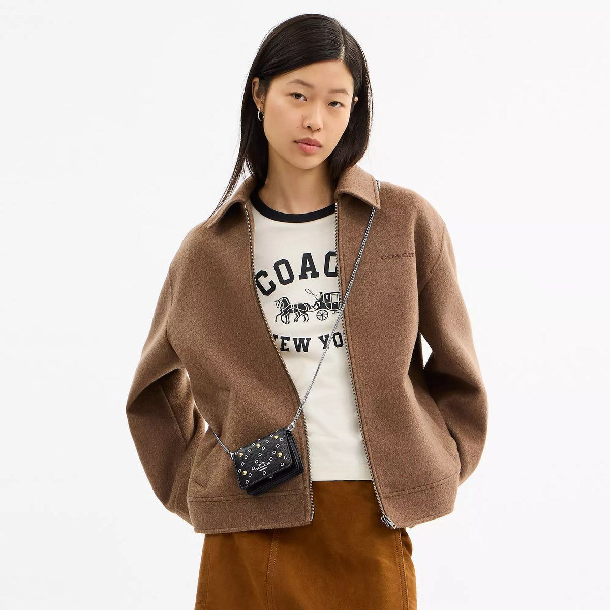 Coach Outlet Mini Wallet On A Chain With Rivets