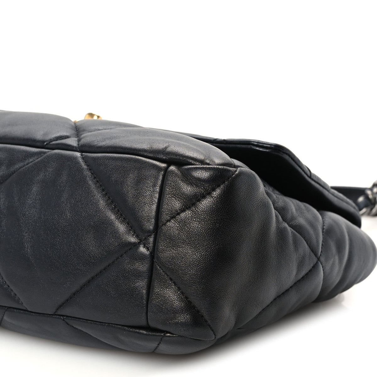 Goatskin Quilted Large Chanel 19 Flap Black