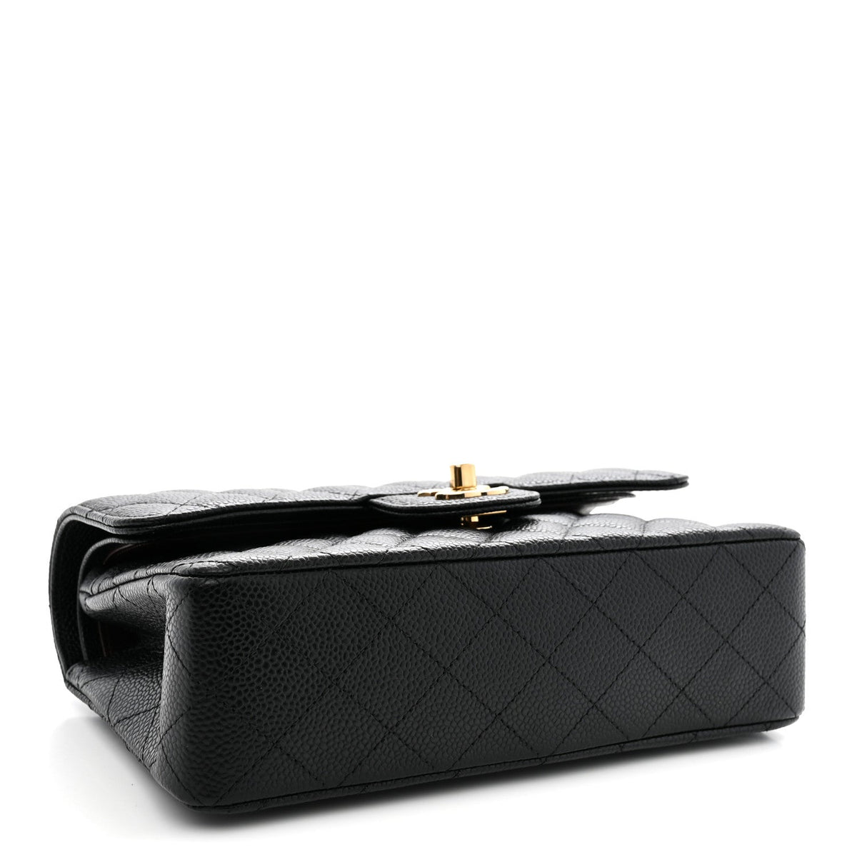 Caviar Quilted Small Double Flap Black