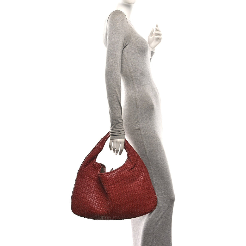 Nappa Intrecciato Large Veneta Hobo Brique