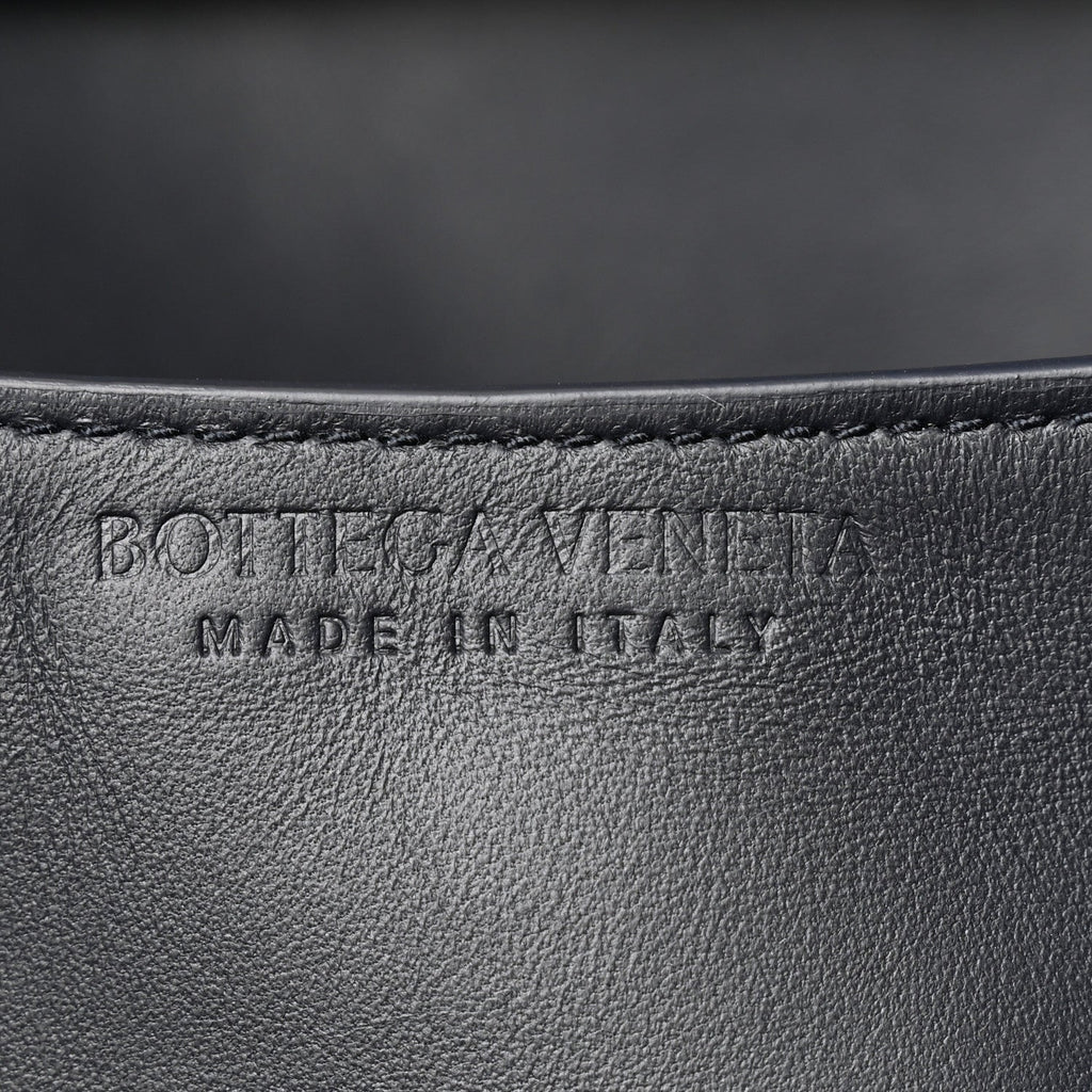 Nappa Intrecciato Knot Lock Top Handle Crossbody Bag Midnight