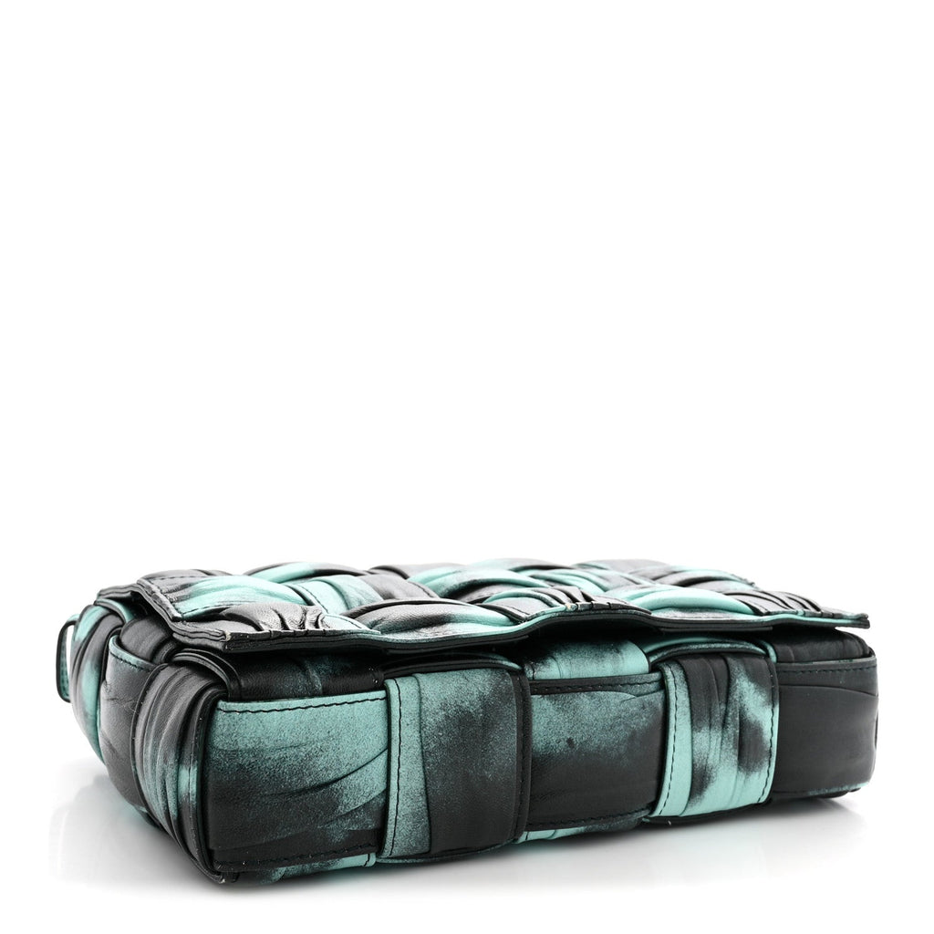 Foulard Tie Dye Maxi Intrecciato Padded Cassette Crossbody Bag Celadon Inkwell