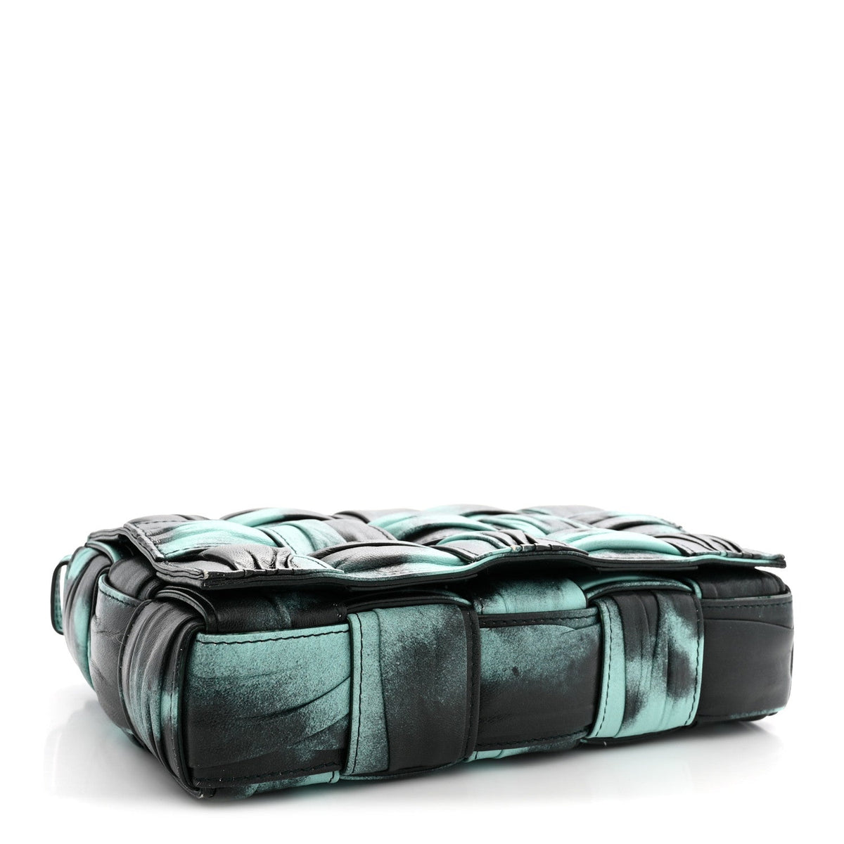 Foulard Tie Dye Maxi Intrecciato Padded Cassette Crossbody Bag Celadon Inkwell