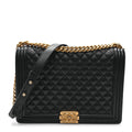 Caviar Quilted Large Boy Flap Black