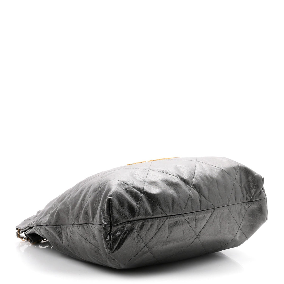 Metallic Calfskin Quilted Chanel 22 Ruthenium