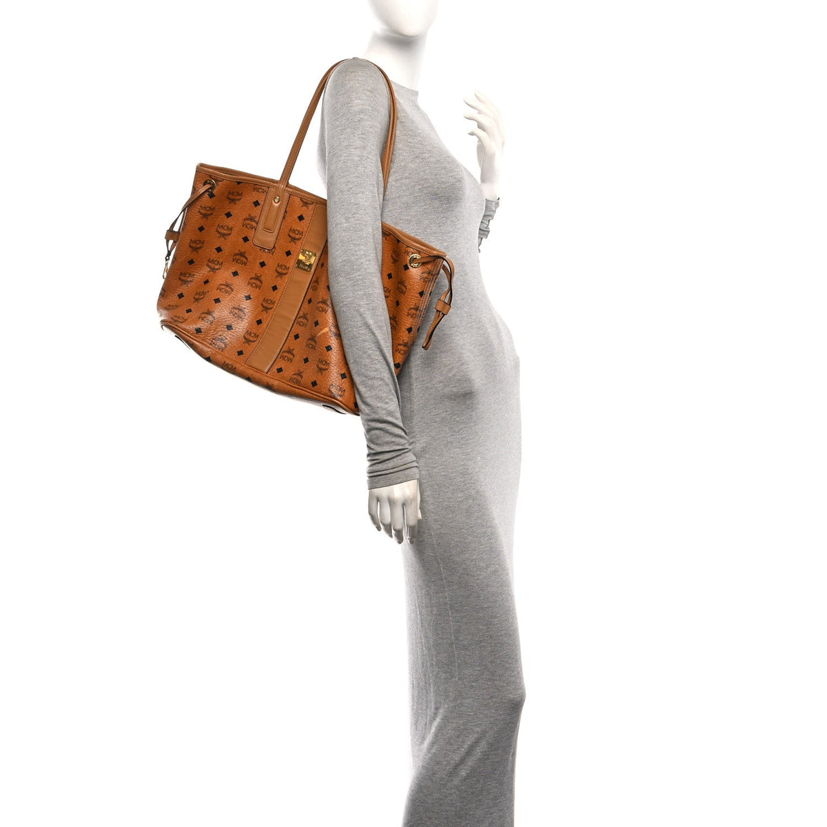 Visetos Medium Liz Reversible Shopper Tote Cognac