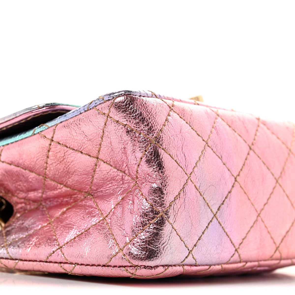 Metallic Goatskin Quilted Mini 2.55 Reissue Flap Multicolor