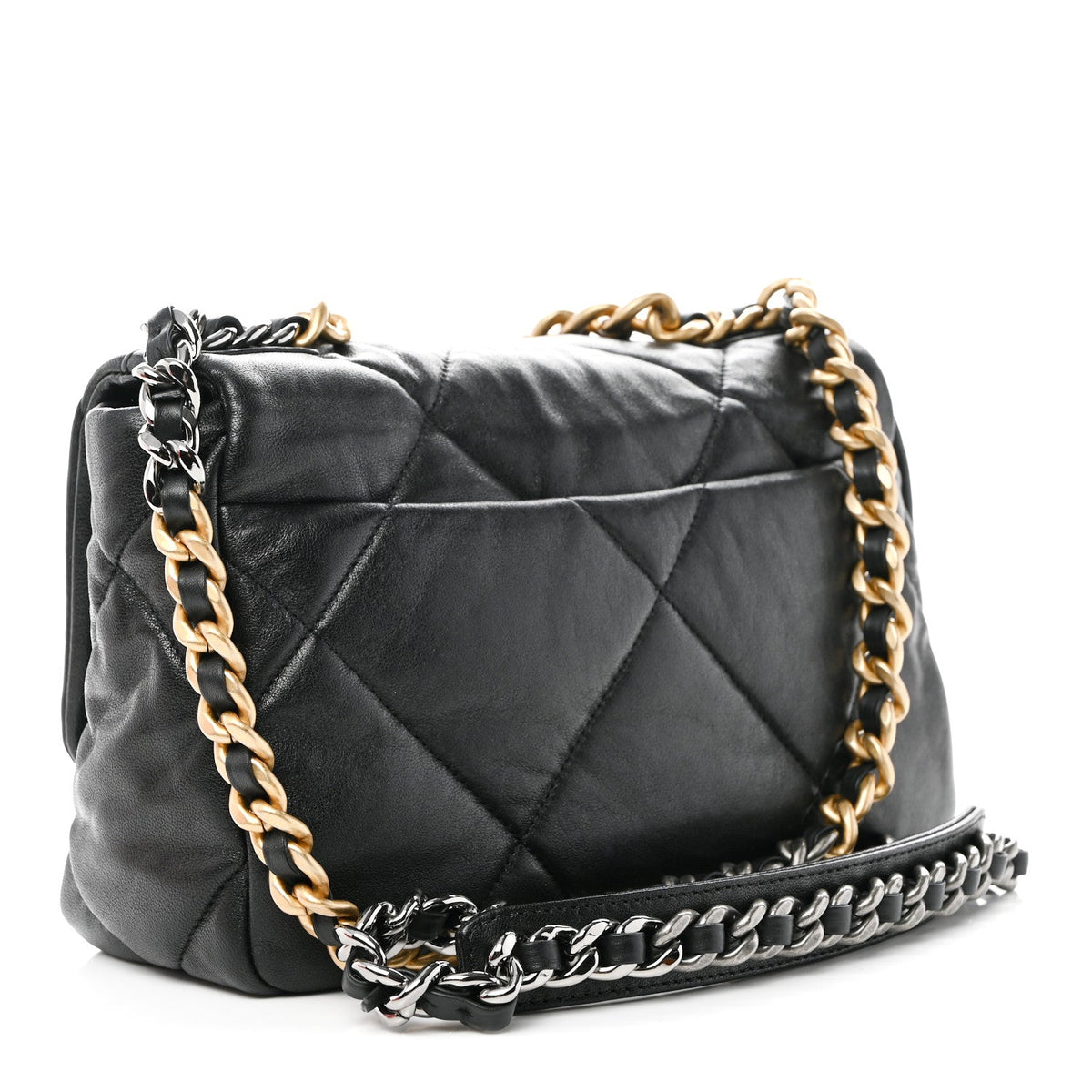 Lambskin Quilted Medium Chanel 19 Flap Black