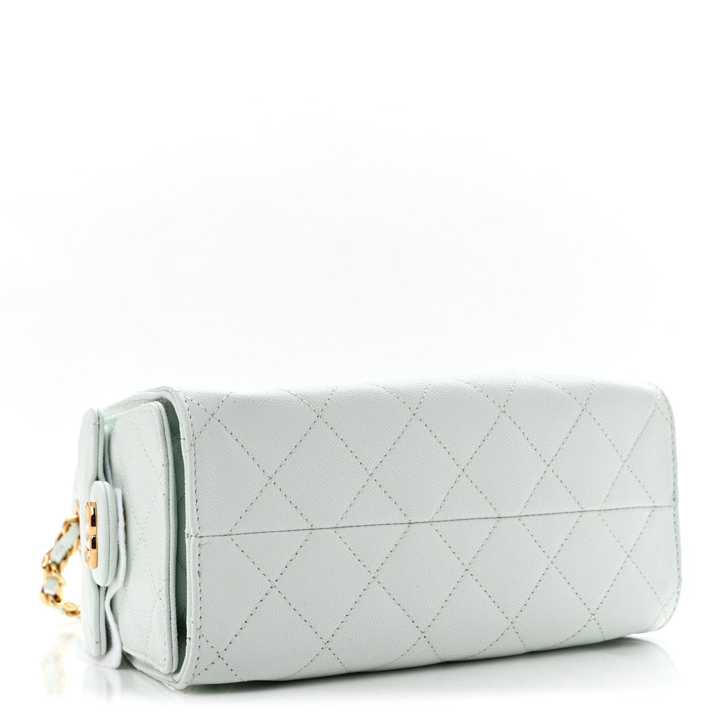 Caviar Quilted Mini Chanel 25 Handbag Light Blue
