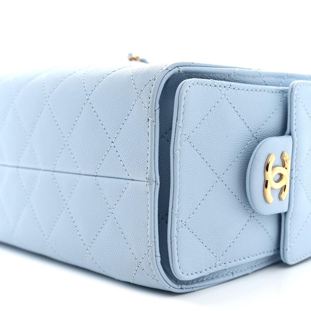 Caviar Quilted Mini Chanel 25 Handbag Light Blue