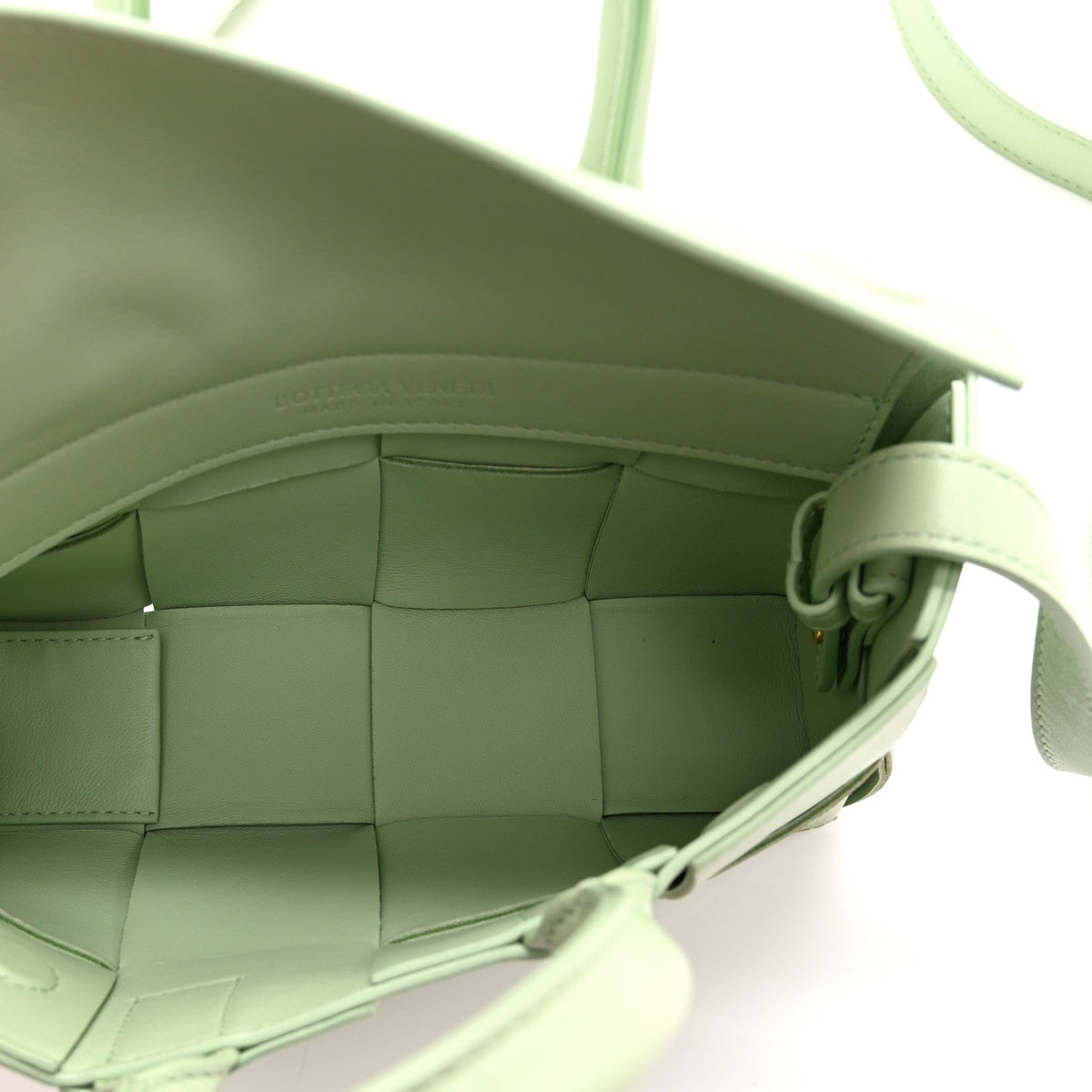 Nappa Maxi Intreccio Mini Arco East West Tote Pistachio