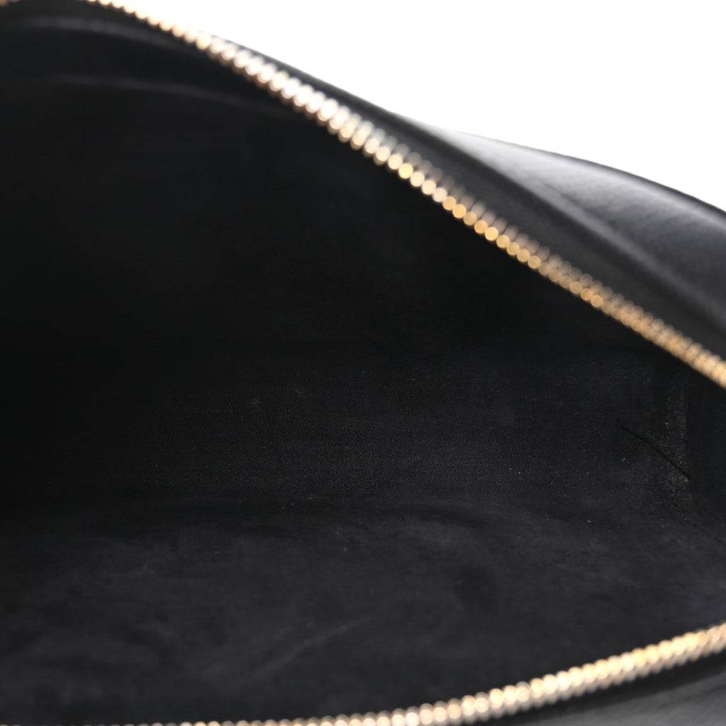 Grained Calfskin Caro Double Pouch Black