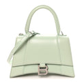 Shiny Box Calfskin Small Hourglass Top Handle Bag Light Green