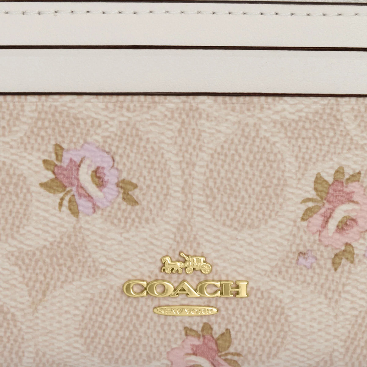 Coach Outlet Mini Skinny Id Case In Signature Canvas With Floral Print
