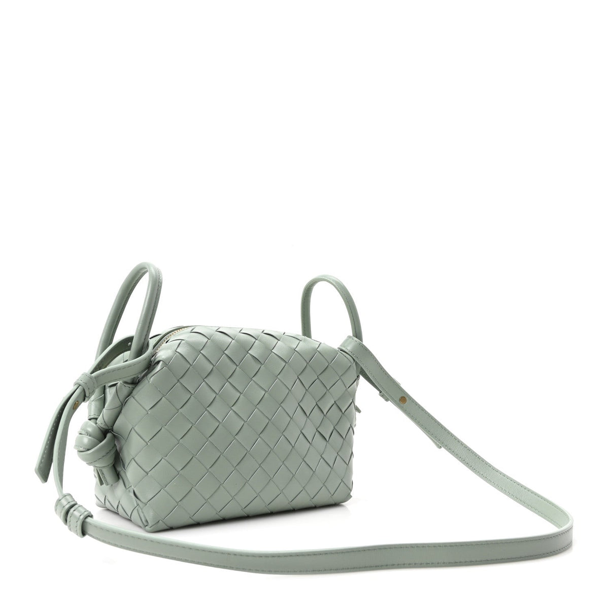 Nappa Intrecciato Loop Top Handle Camera Bag New Sauge