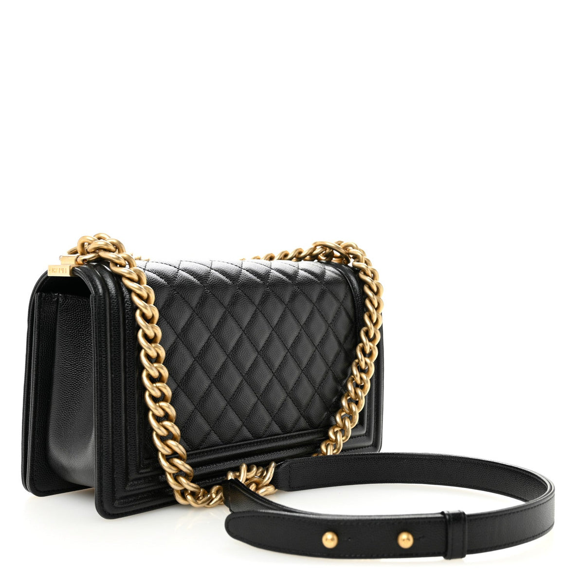 Caviar Quilted Medium Boy Flap Black