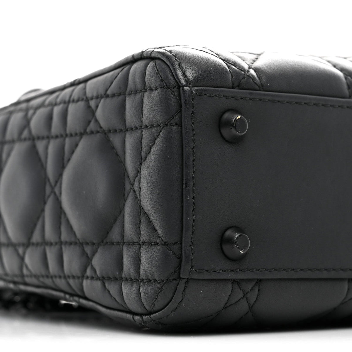 Ultra Matte Calfskin Cannage Mini Lady Dior Black