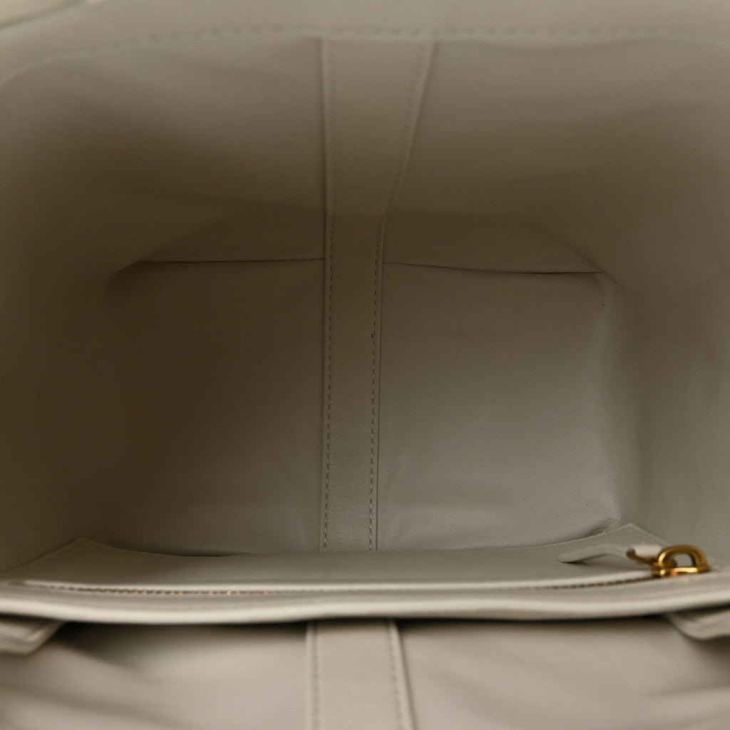 Nappa Intrecciato Small Flip Flap Tote Chalk