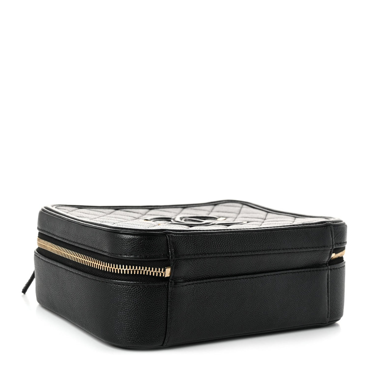 Caviar Quilted Medium CC Filigree Vanity Case Black