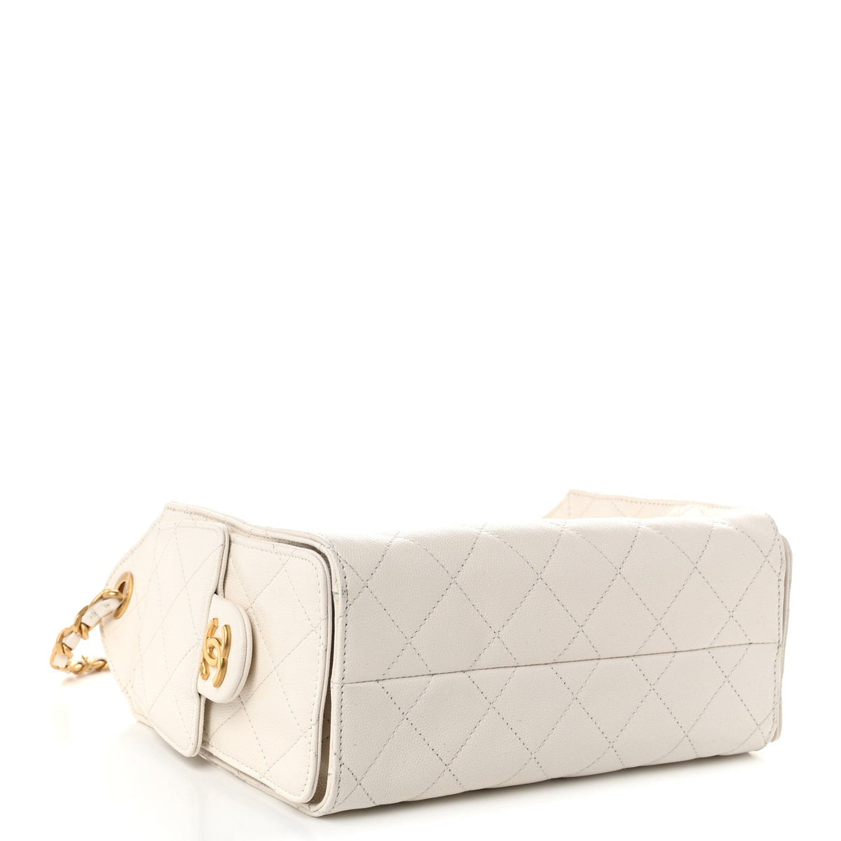 Caviar Quilted Mini Chanel 25 Handbag White