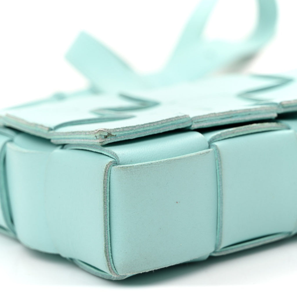 Lambskin Maxi Intrecciato Small Cassette Crossbody Bag  Celadon