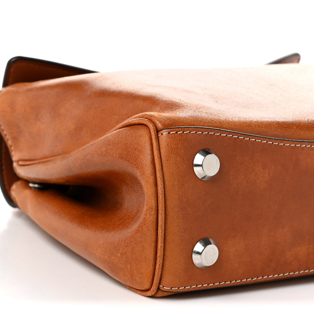 Vegetable Tanned Lambskin Mini Rodeo Top Handle Handbag Tan Cowboy