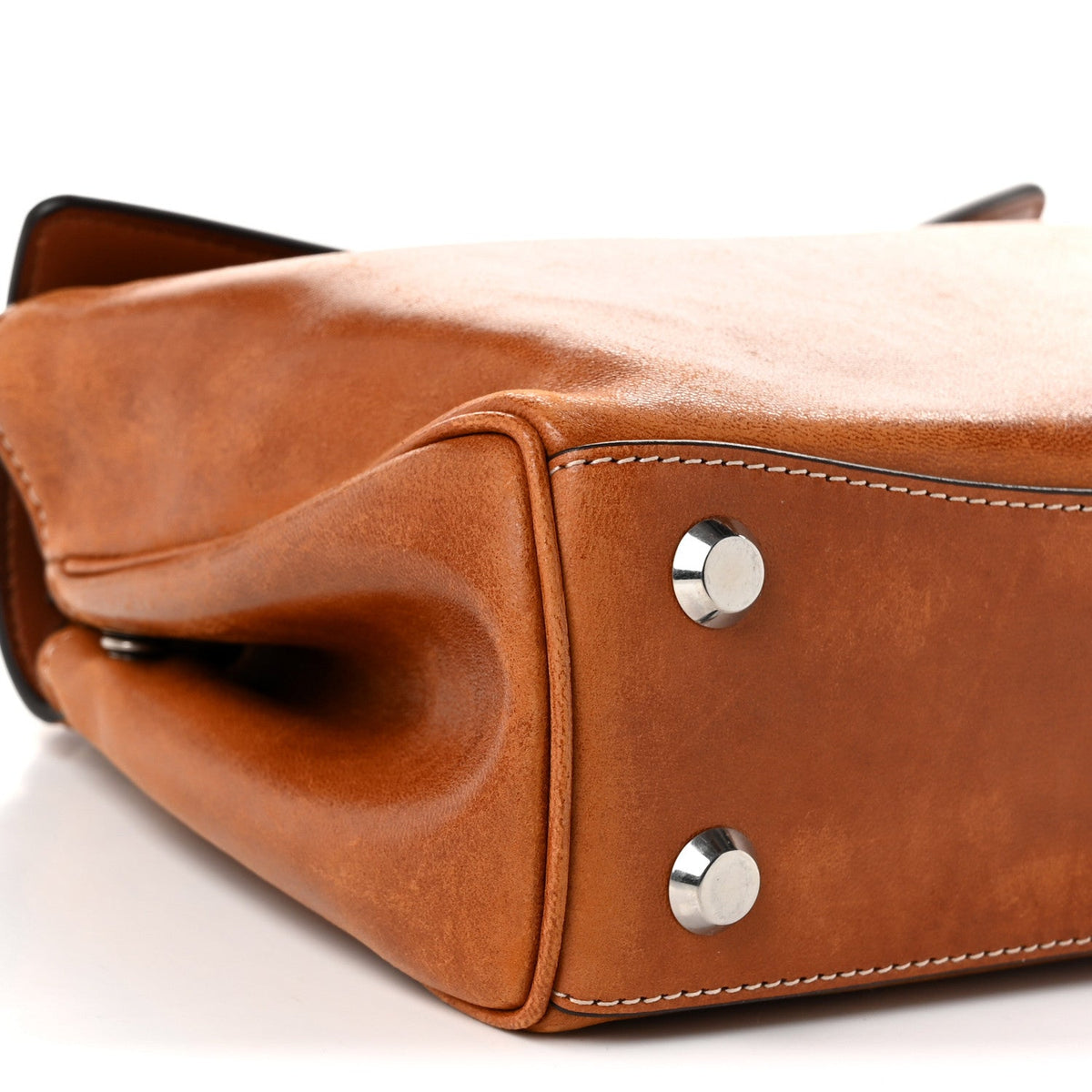 Vegetable Tanned Lambskin Mini Rodeo Top Handle Handbag Tan Cowboy