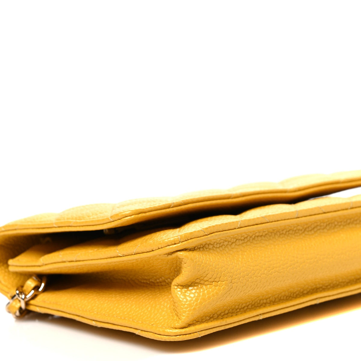 Caviar Quilted Wallet on Chain WOC Yellow