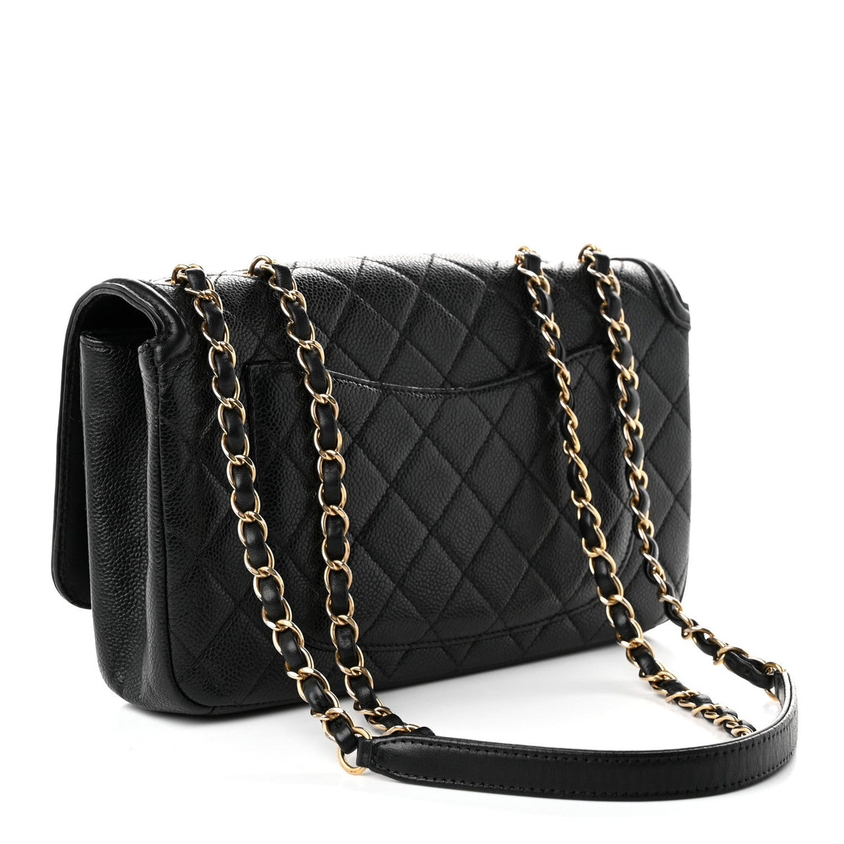 Caviar Quilted Medium CC Filigree Flap Black