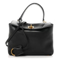 Natural Smooth Calfskin Mini Rodeo Top Handle Handbag Black