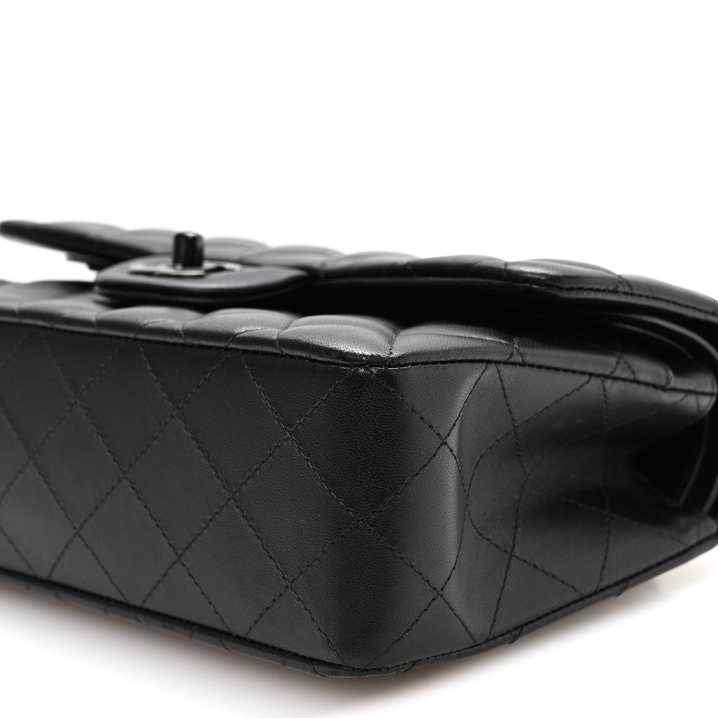 Lambskin Quilted Small Double Flap So Black